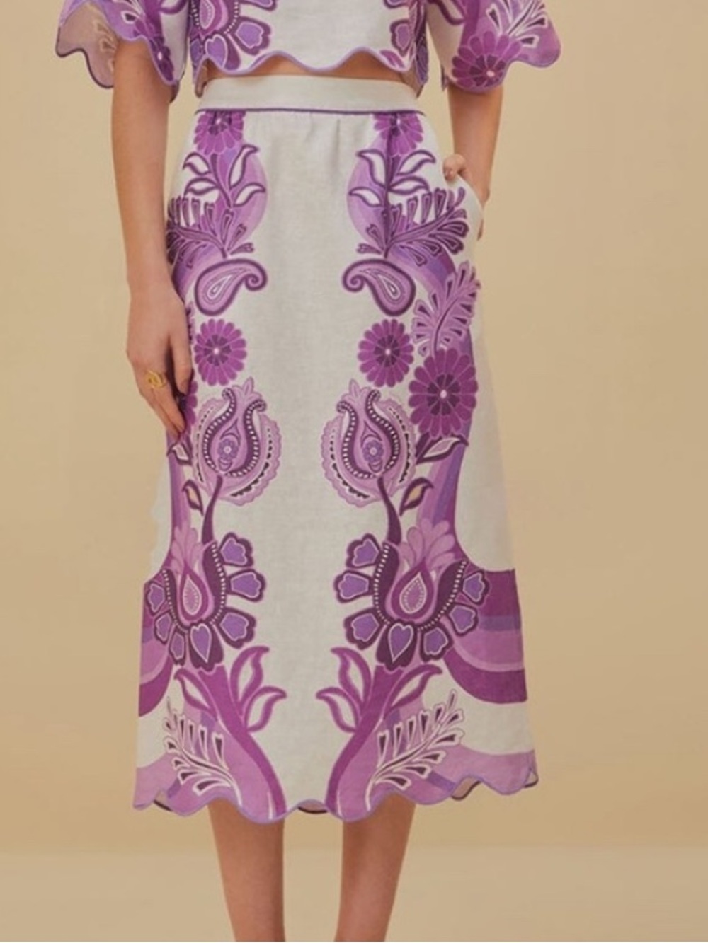 Farm Rio linen skirt